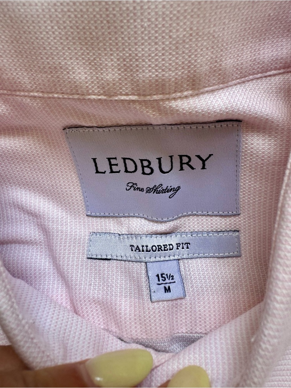 Ledbury Men’s Light Pink Dress Shirt - Picture 2 of 8